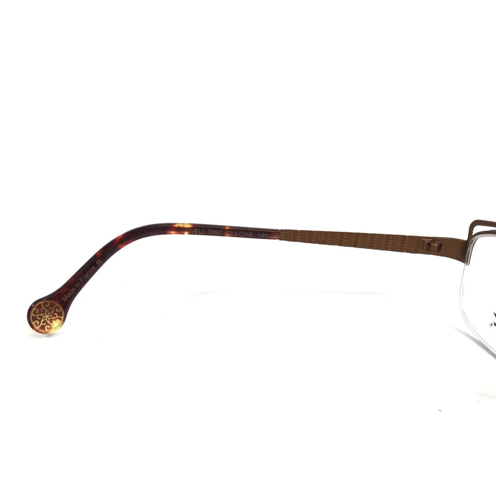 BOZ Eyeglasses Frames WELL 7092 Purple Brown Cat Eye Half Rim 52.5-18-140